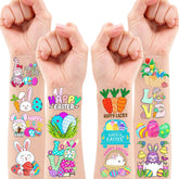 86PCS Easter Bunny Tattoo Temporary Tattoos Birthday Party Decorations Supplies Favors Decor Easter Egg Tattoos Stickers Cute Gifts for Kids Boys Girls Prizes Rewards Easter Carnival